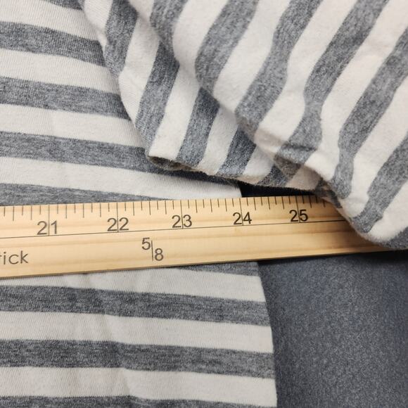 Sonoma Life Style Hoodie Womens 2X Gray White Striped Pullover Long Sleeve Top - Picture 4 of 9